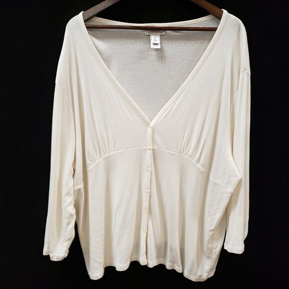Talbots Womens Button Babydoll Top Size 3X Petite Clean Girl Capsule Mature - Picture 1 of 16